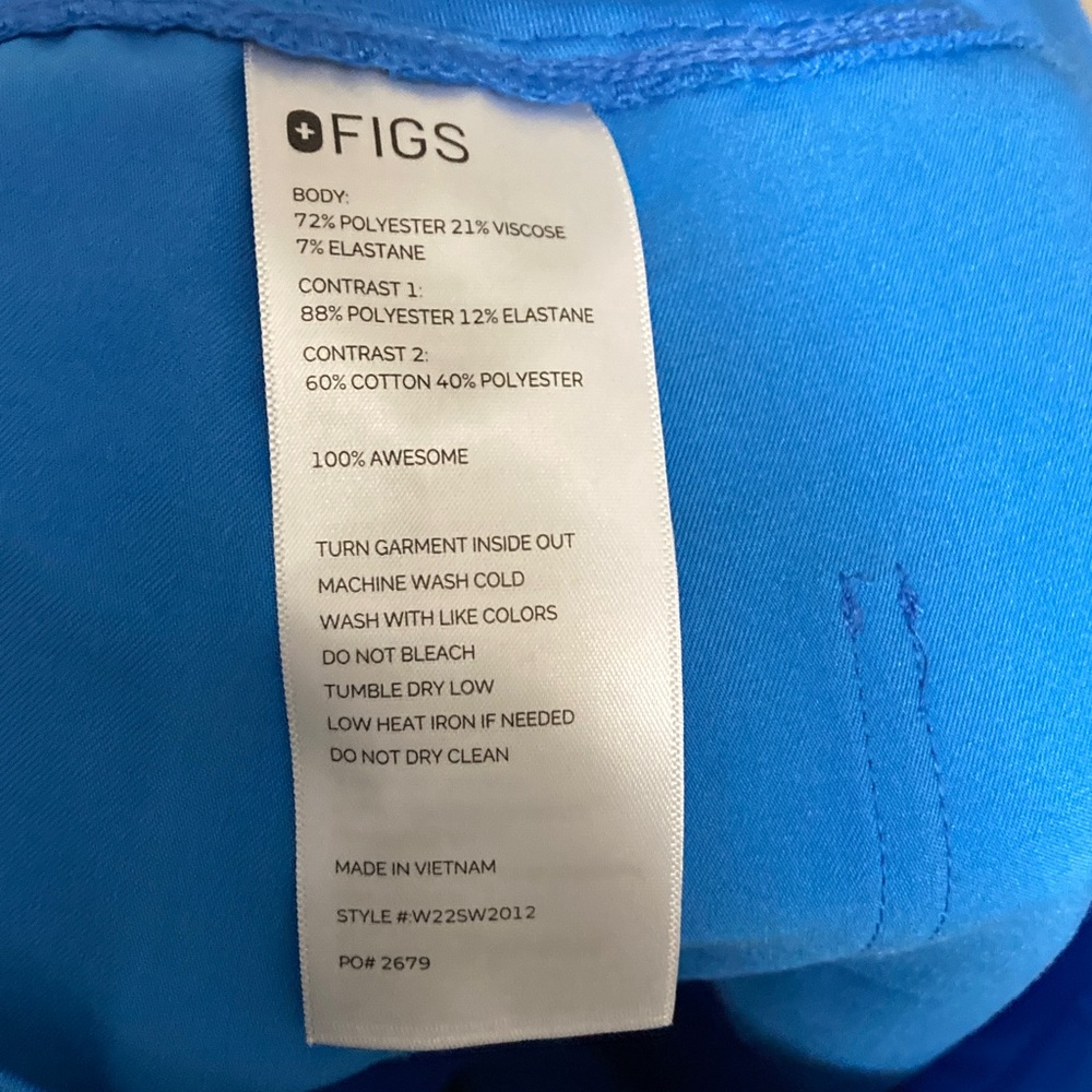 Figs Vibrant Blue Scrub Pants High Waisted Zamora Joggers Women’s Size Large - Picture 15 of 16